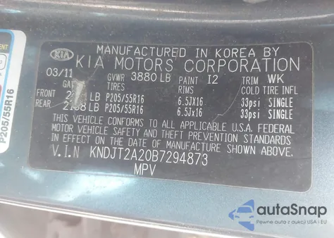 2011 Kia Soul + from USA, damaged, VIN KNDJT2A20B7294873